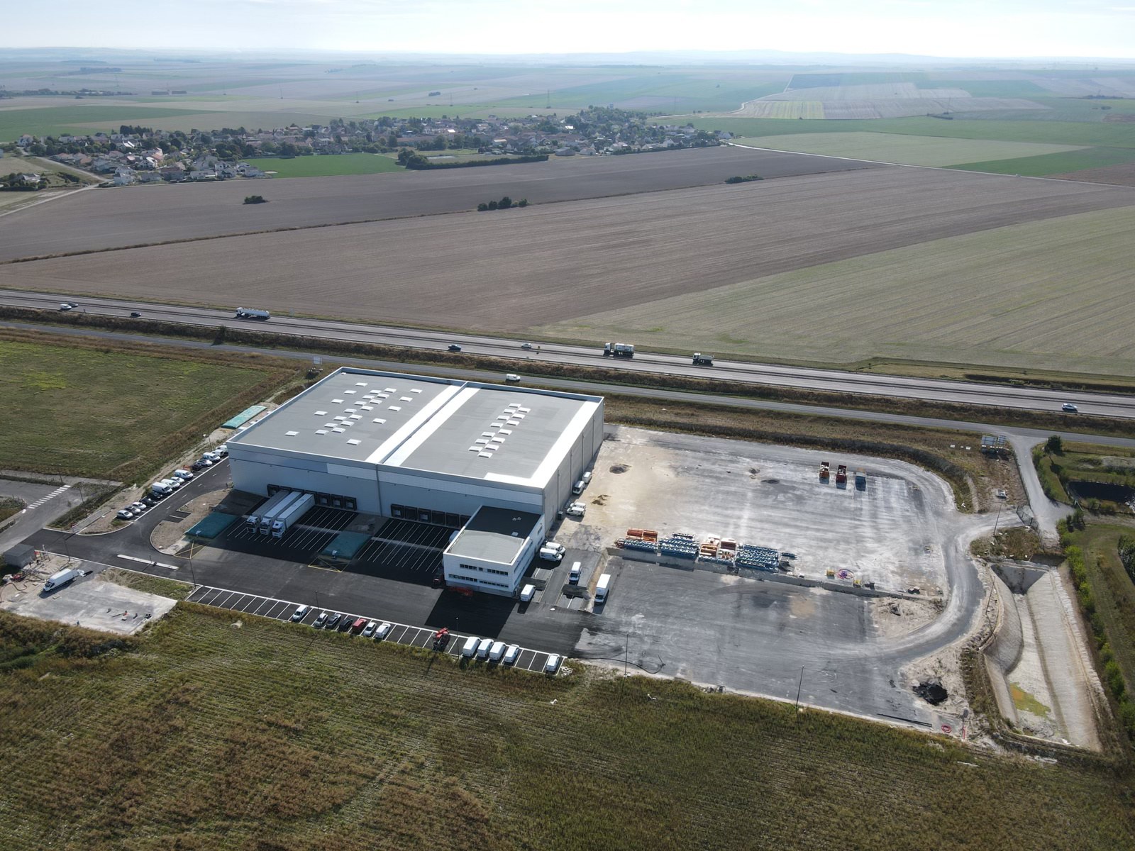 Vue aérienne du site logistique